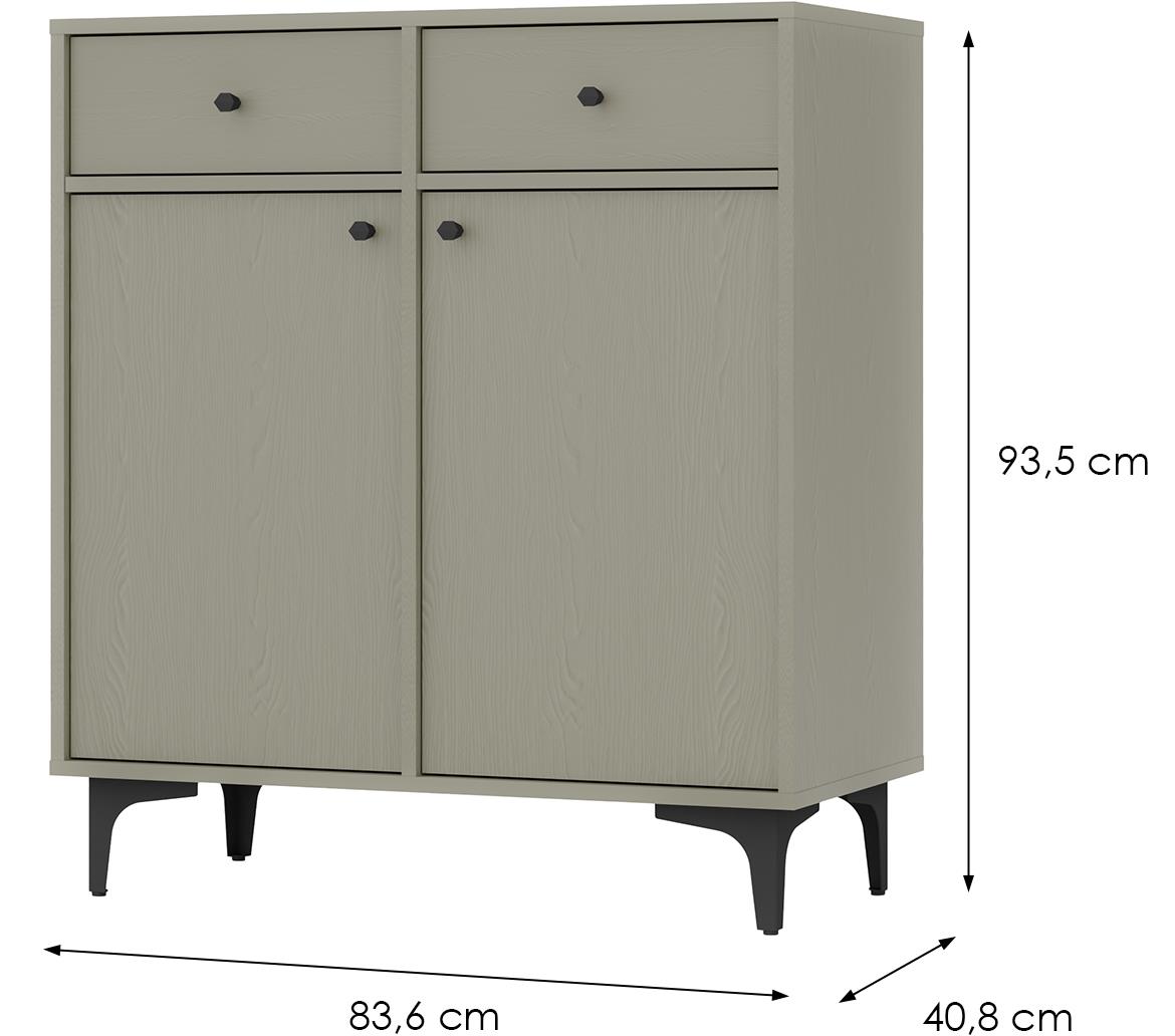 Tokyo 1 2F 2S komoda 2fioke, 2vrata 83,6x40,8x93,5 eukaliptus 826