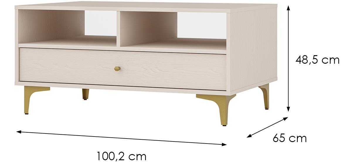 Tokyo 1 1S klub stolic 1fioka 100,2x65x48,5 bež 201