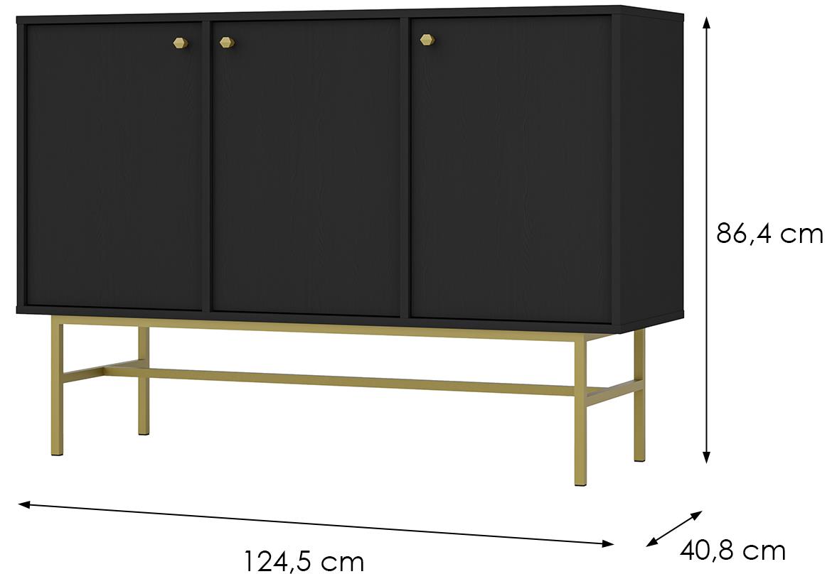 Tokyo 3 3F komoda 3vrata 124,5x40,8x86,4 bež 813