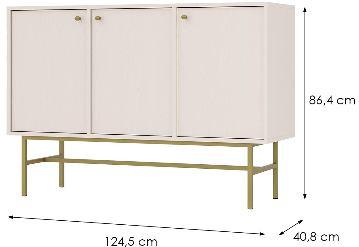 Tokyo 3 3F komoda 3vrata 124,5x40,8x86,4 bež 813