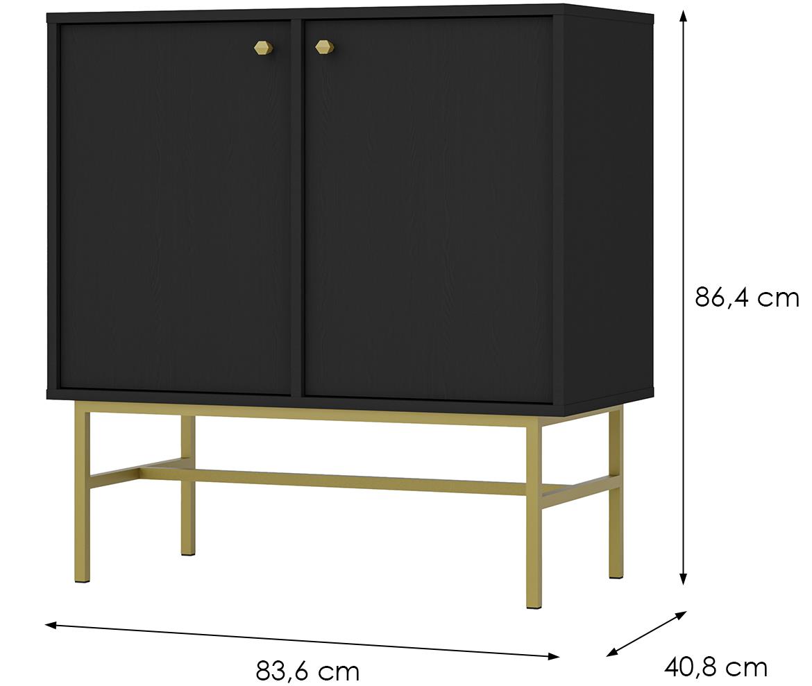 Tokyo 3 2F komoda 2vrata 83,6x40,8x86,4 crna 812