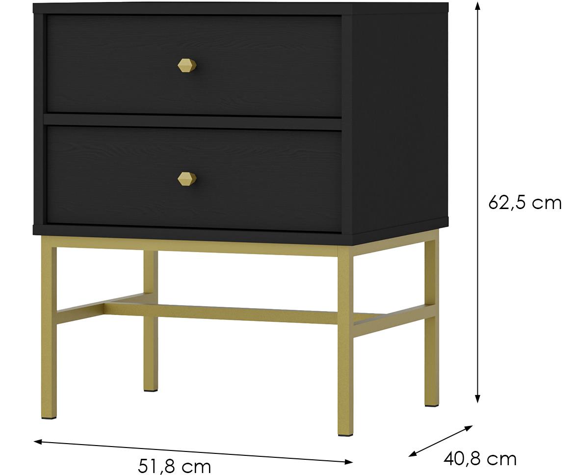 Tokyo 3 2S nocnik 2fioke 51,8x40,8x62,5 crna 801