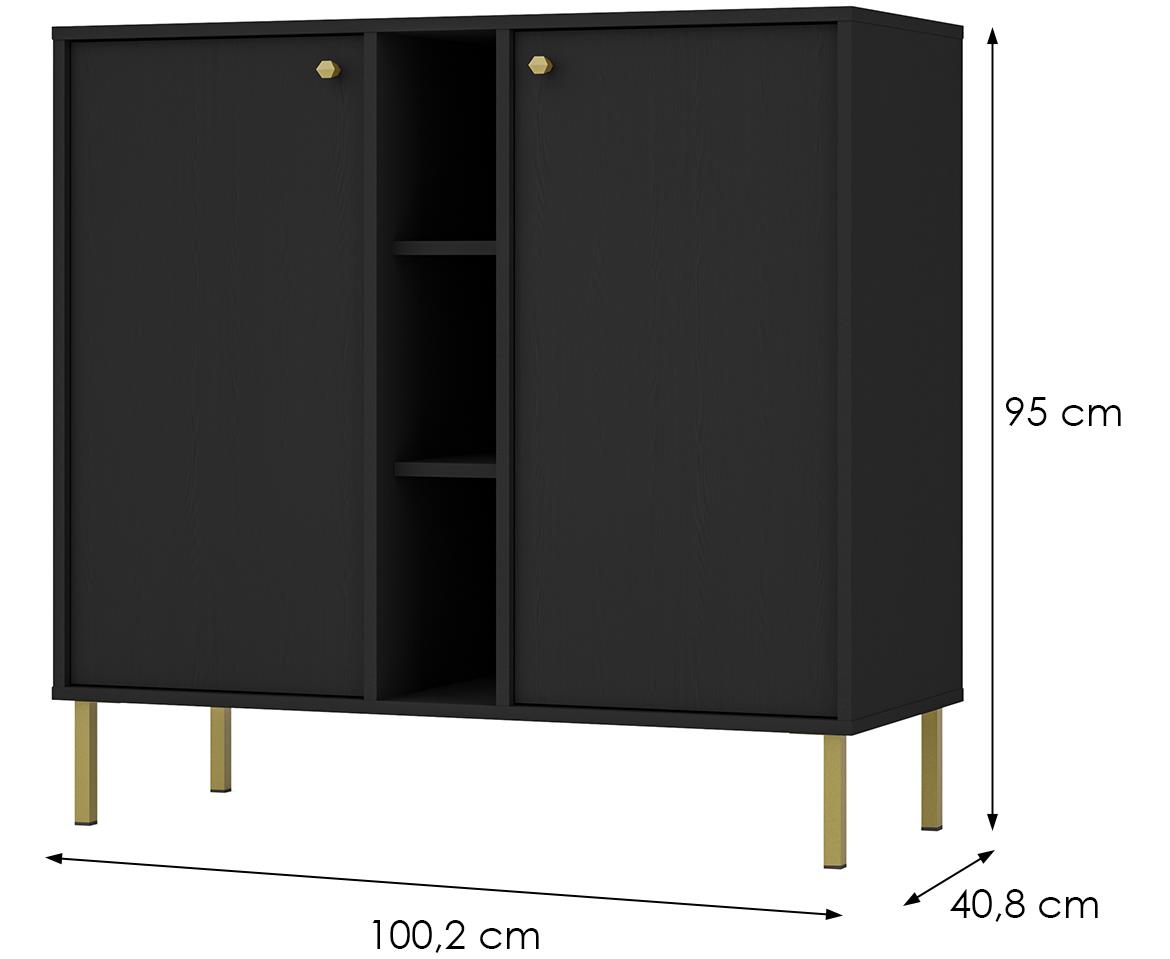 Tokyo 2 2D komoda 2vrata 100,2x40,8x95 crna 822