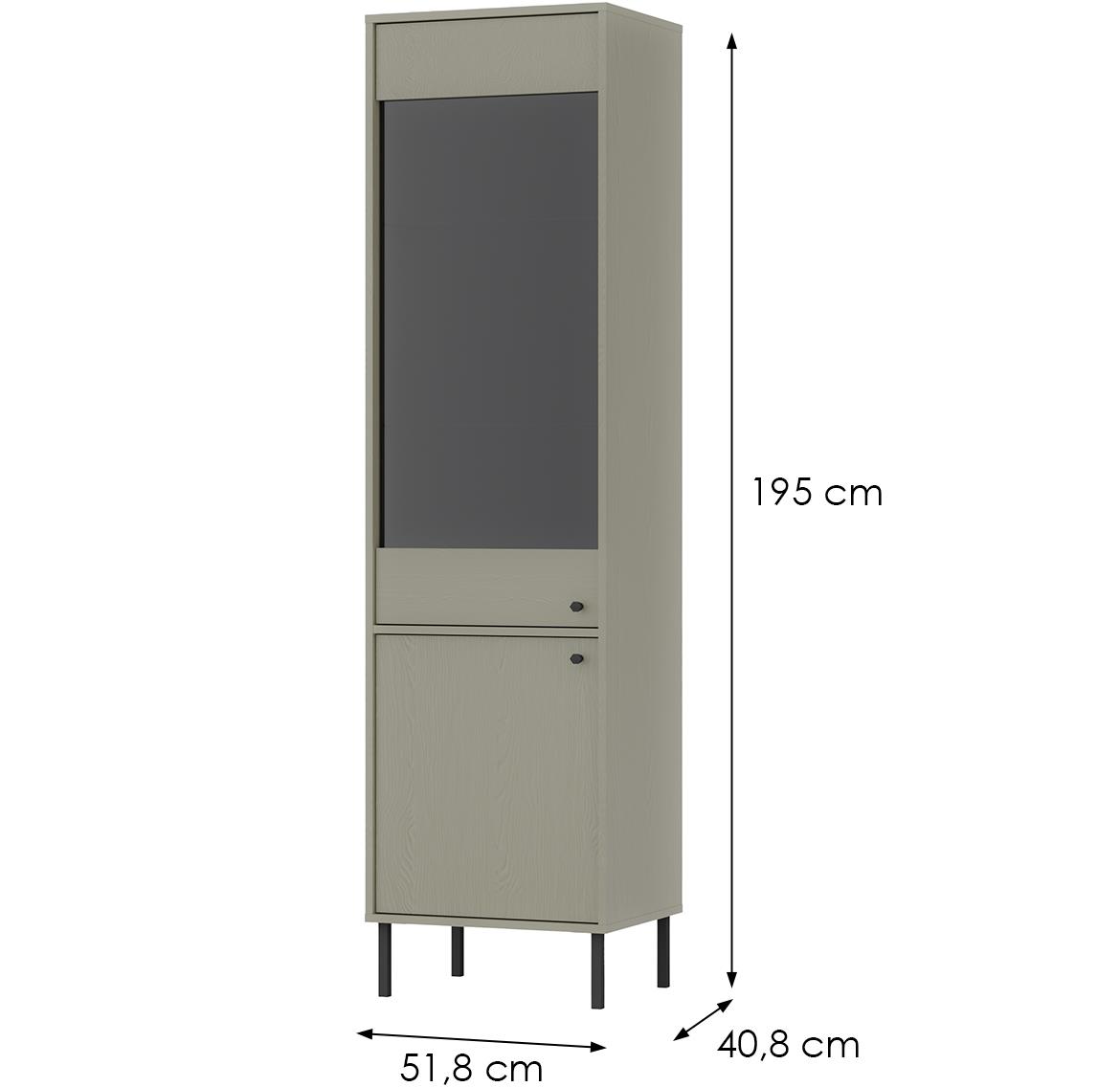 Tokio 2 2D vitrina 2vrata 51,8x40,8x195 eukaliptus 101