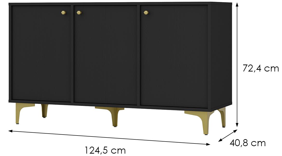 Tokyo 1 3F komoda 3vrata 124,5x40,8x72,4 bež 813