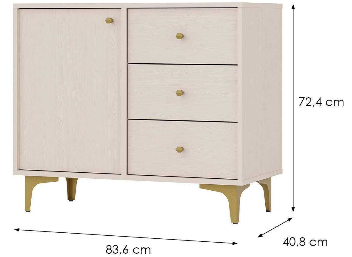 Tokio 1 1F 3S komoda 1vrata, 3fioke 83,6x40,8x72,4 bež 814