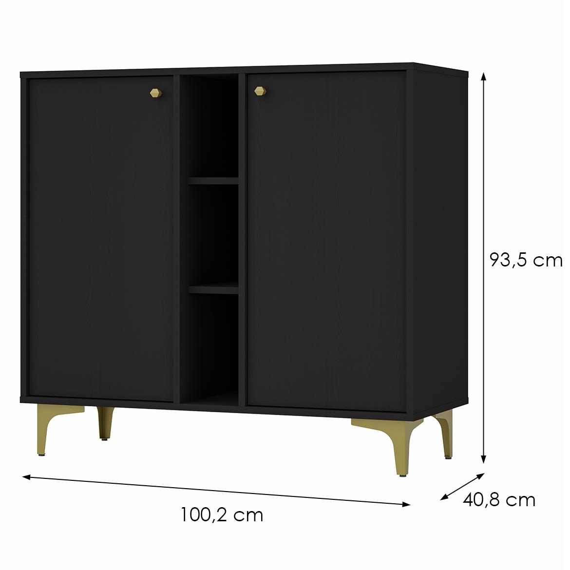 Tokyo 1 2D komoda 2vrata 100,2x40,8x93,5 crna 822