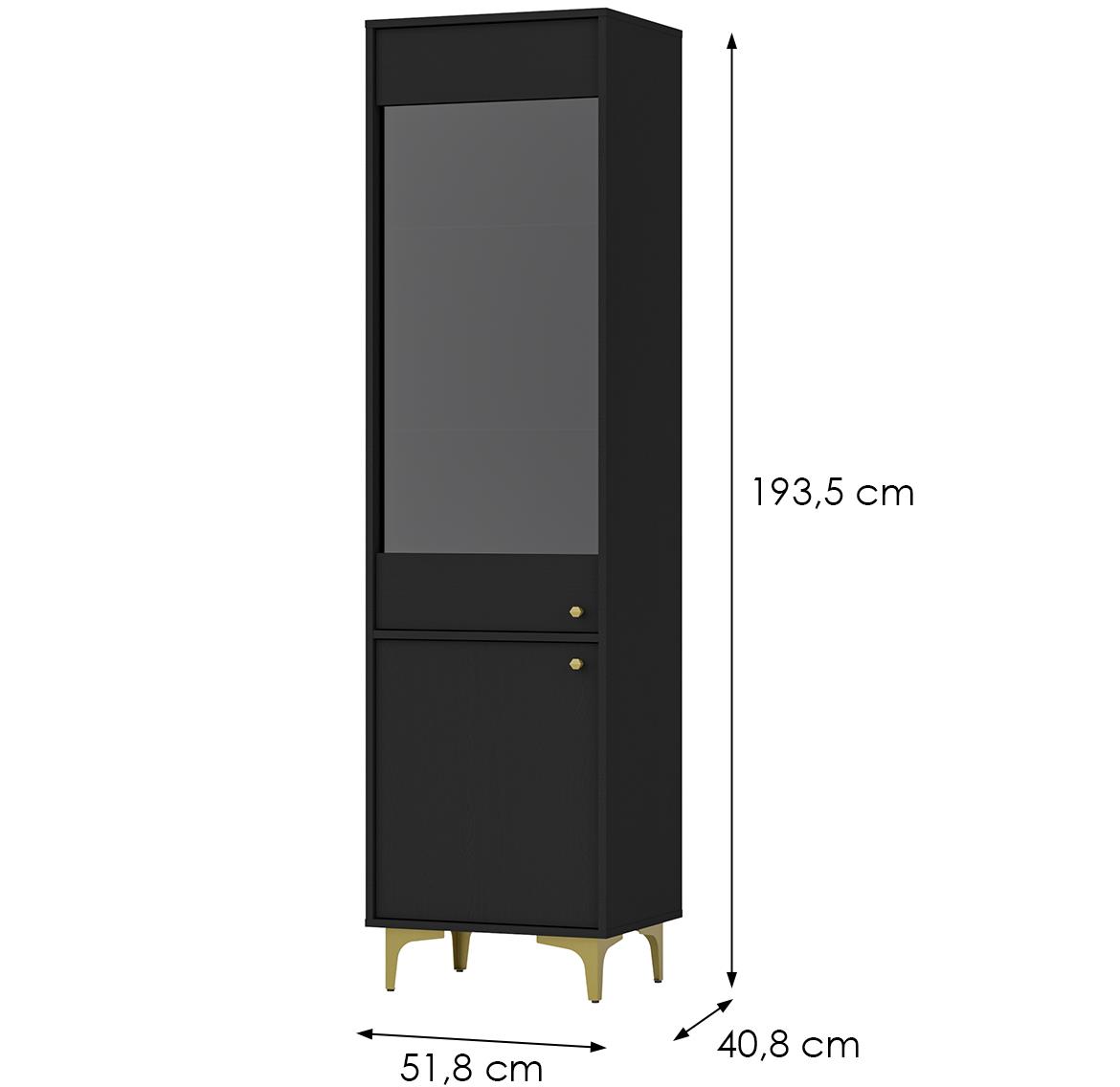 Tokio 1 2D vitrina 2vrata 51,8x40,8x193,5 crna 101