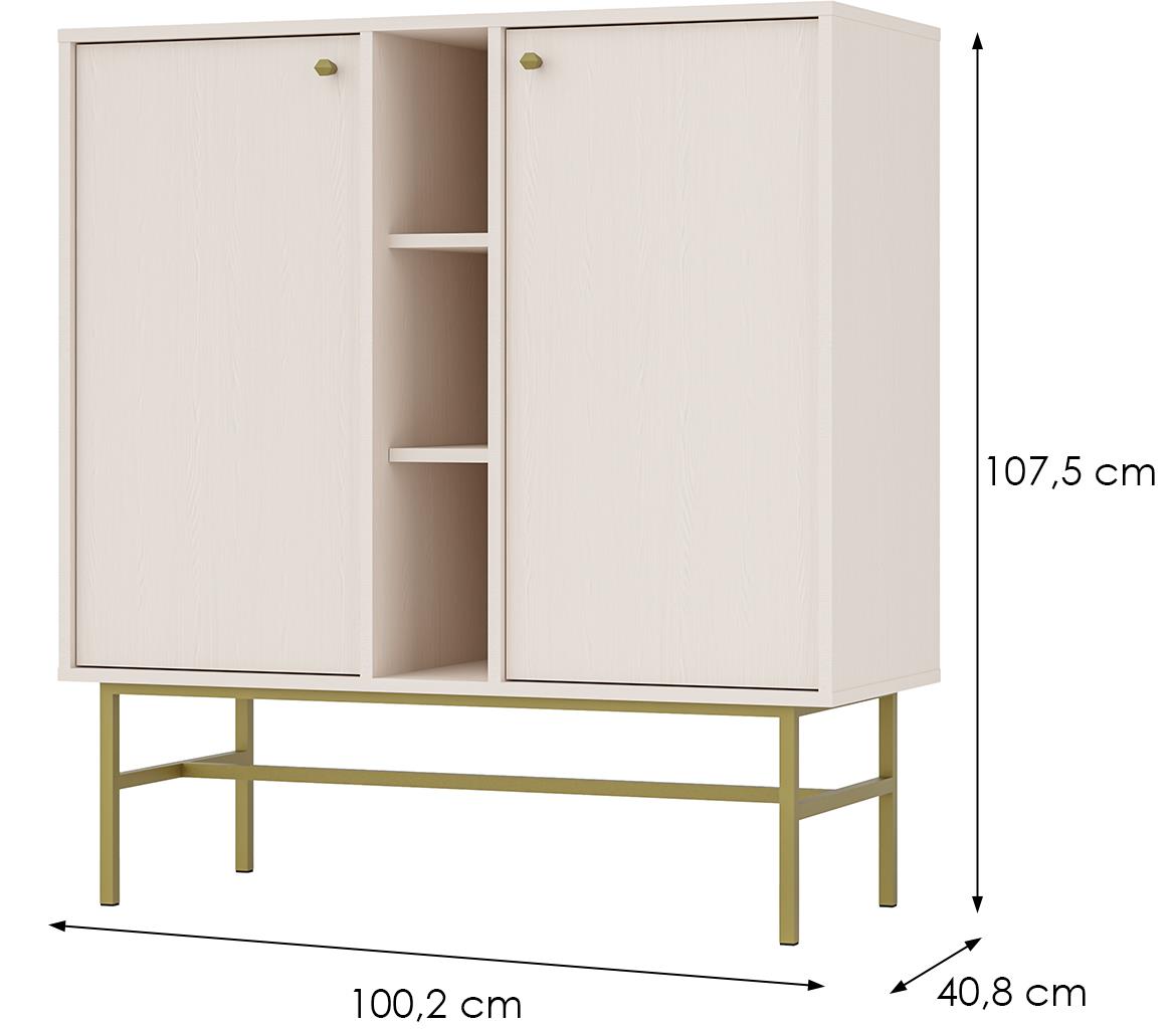 Tokyo 3 2D komoda 2vrata 100,2x40,8x107,5 bež 822