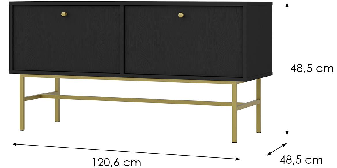 Tokyo 3 2K TV komoda 2vrata 120,6x40,8x62,5 crni 302