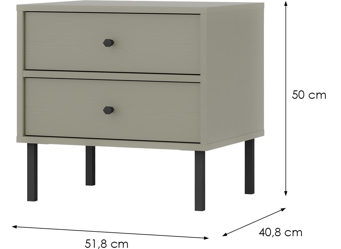 Tokyo 2 2S nocnik 2fioke 51,8x40,8x50 eucaliptus 801