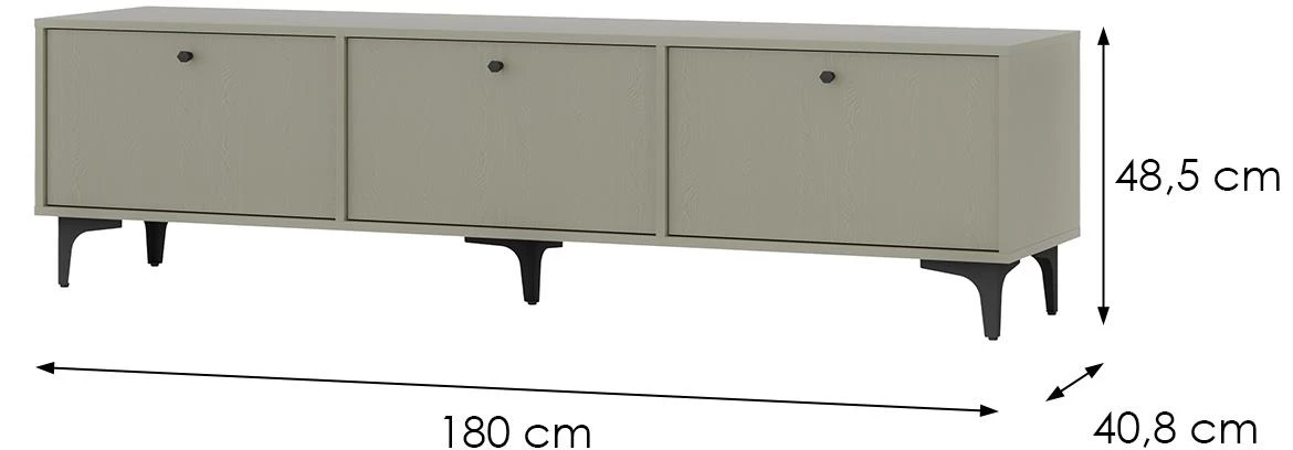 Tokyo 1 3K TV komoda 3vrata 180x40,8x48,5 eucaliptus 303