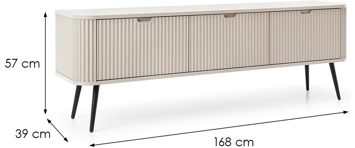 Zova TV komoda sa 3 vrata 168x39x57 cm bež kašmir