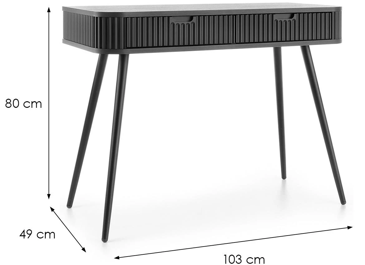 Zova konzola sa 2 fioke 103x49x80cm crna