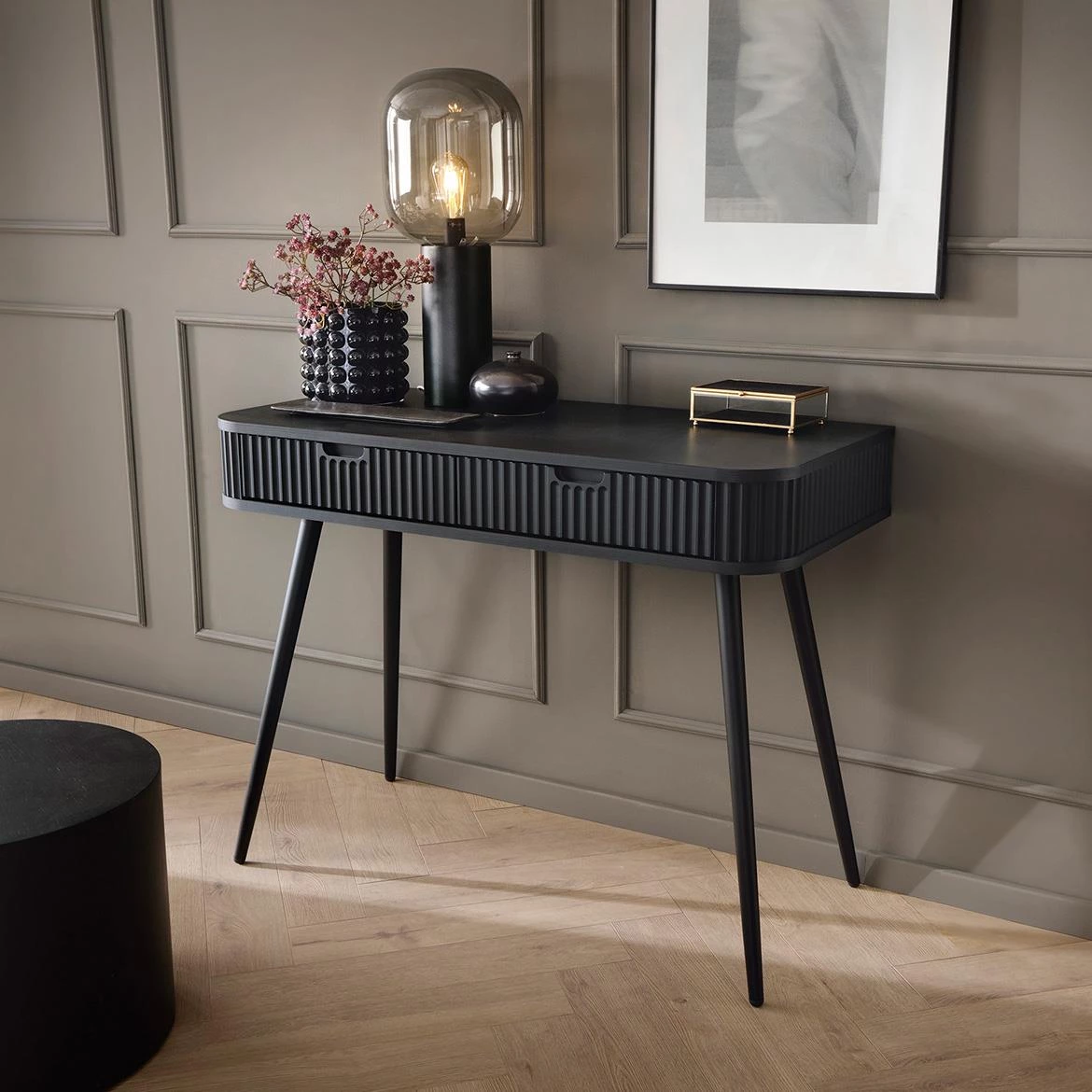 Zova konzola sa 2 fioke 103x49x80cm crna