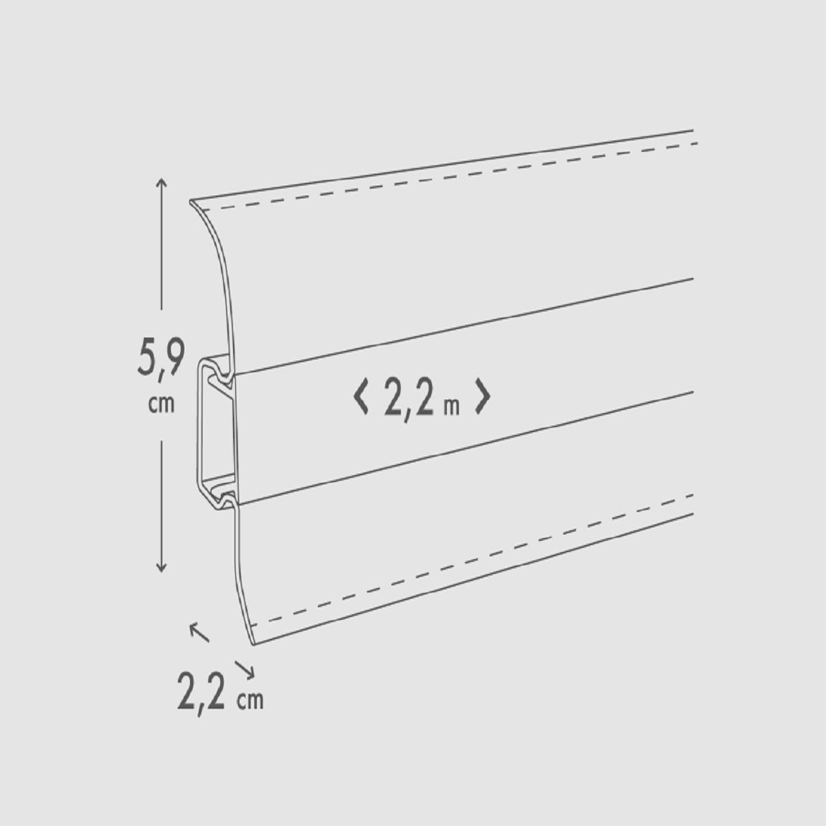 Lajsna podna PVC Premium Classic 9005, mat crna