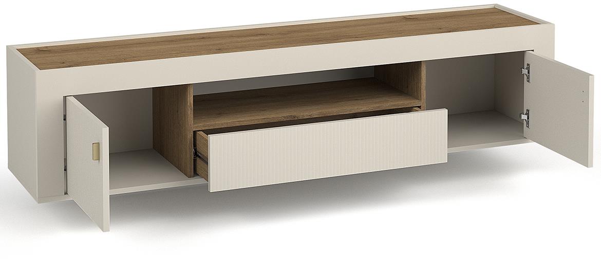 Mossa M08 TV komoda 2 vrata + 1 ladica 177,2x40x51,6 cm whisky hrast/kašmir