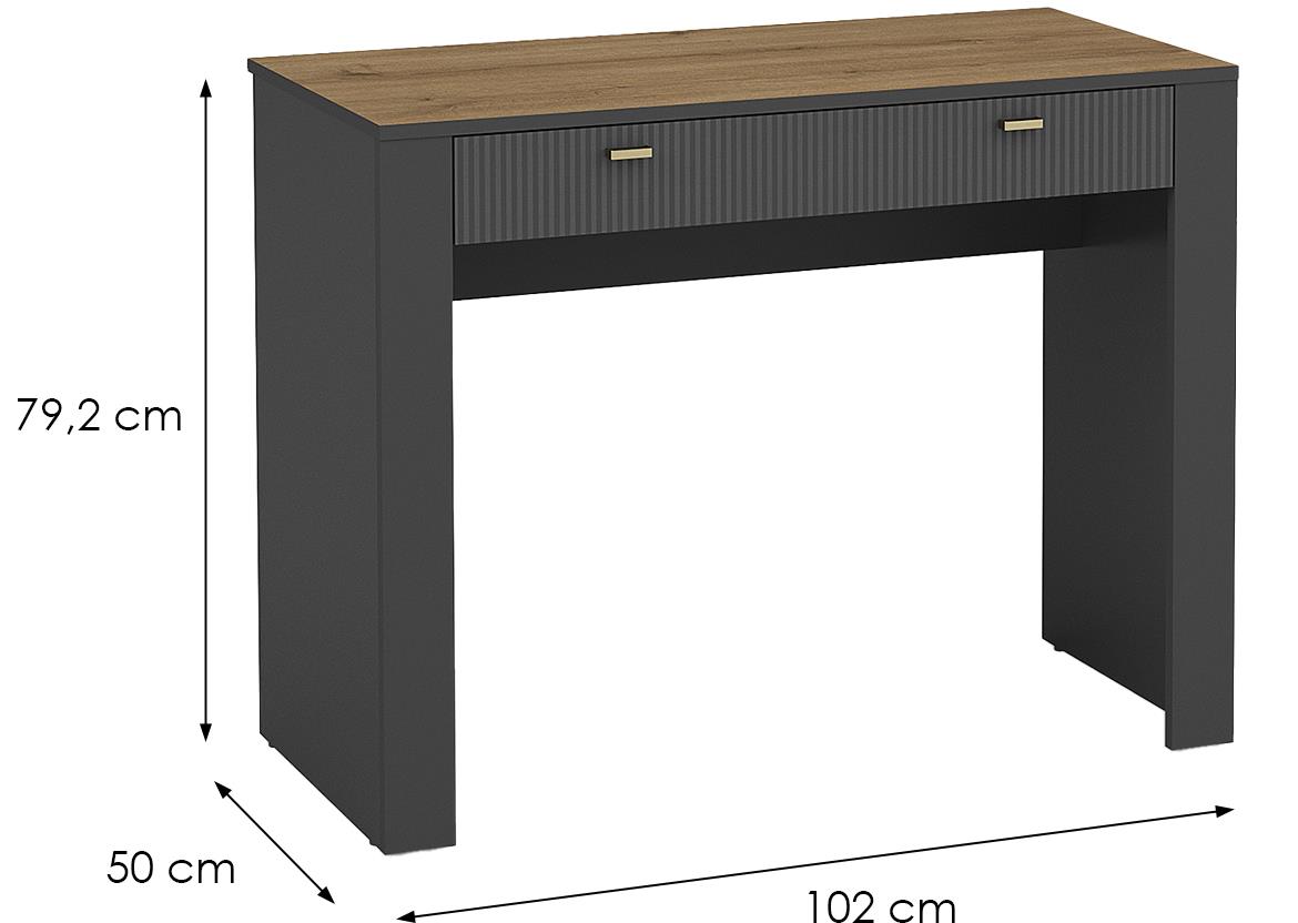 Mossa M10 toaletni sto 102x50x79,2 cm natur(viski hrast)/crni