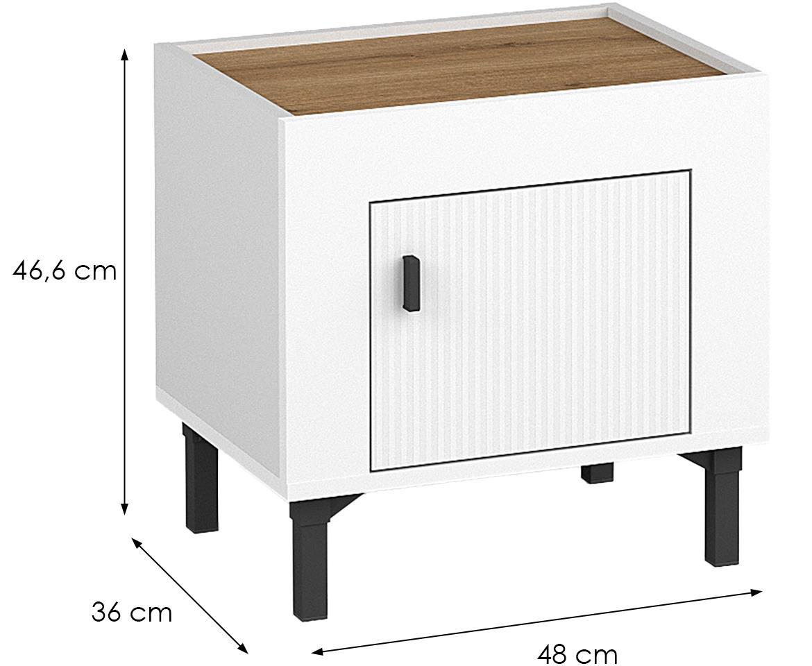 Mossa M11 nocni ormaric 1 vrata 48x36x46,6 cm natur (viski  hrast)/bela