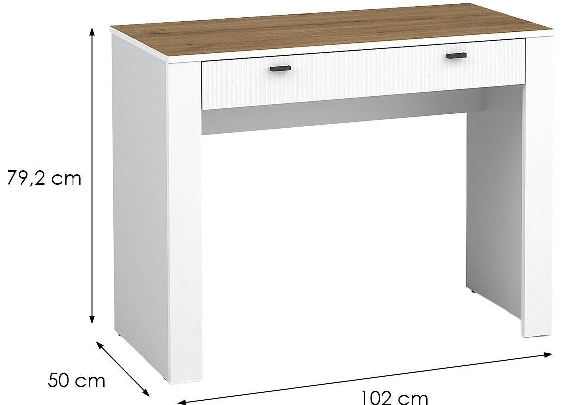 Mossa M10 toaletni sto 102x50x79,2 cm natur(viski hrast)/mat beli