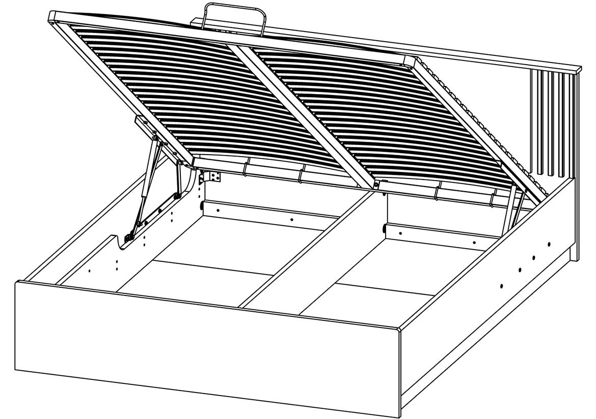 Lamelo LA26 krevet sa podnicom i prostorom za odlaganje 167,3x208,3x82,7 cm natur (votan hrast)