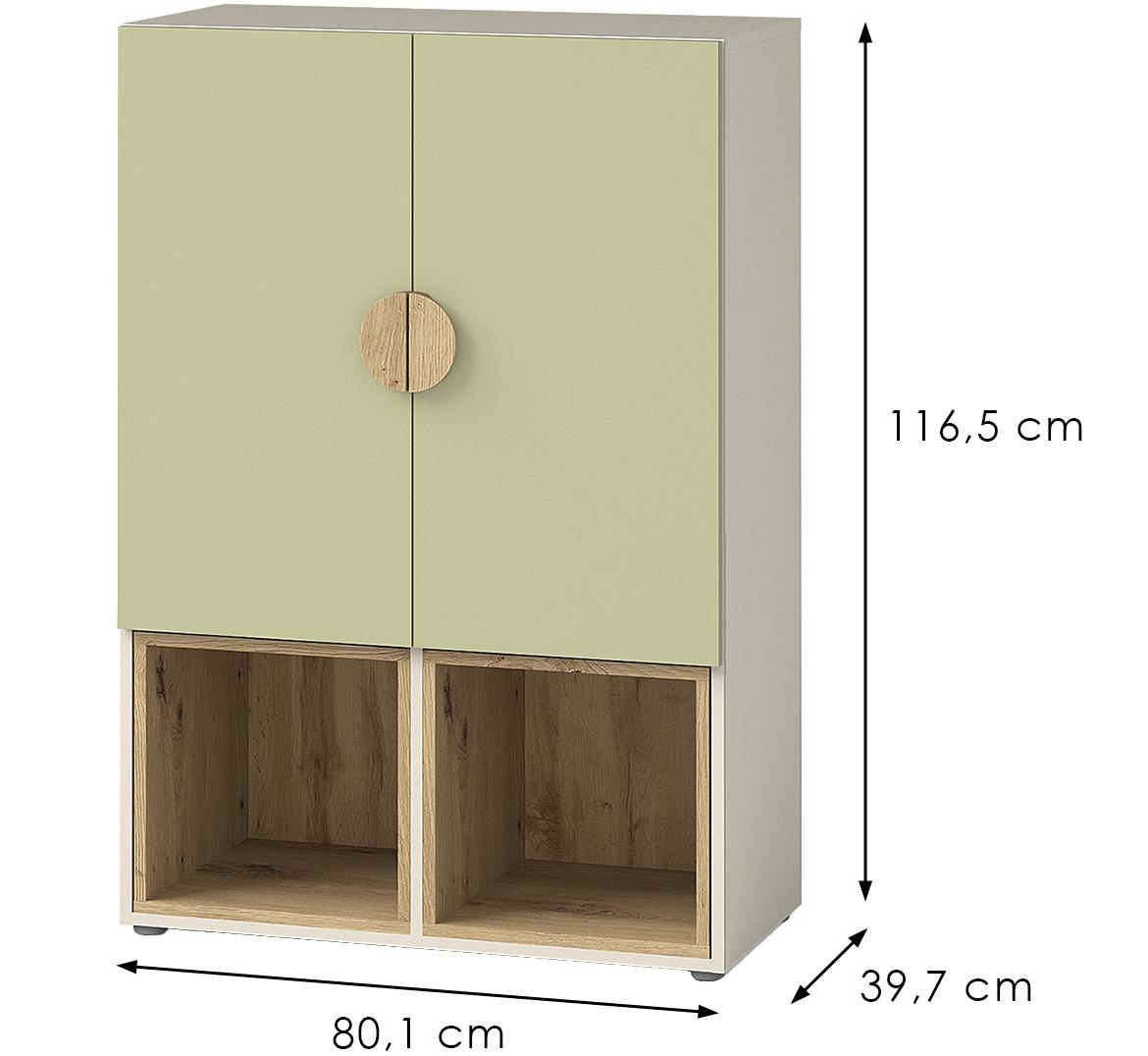 Melo ME6 komoda 2 vrata 80,1x116,5x39,7 cm kašmir/natur (Artisan hrast-avokado)