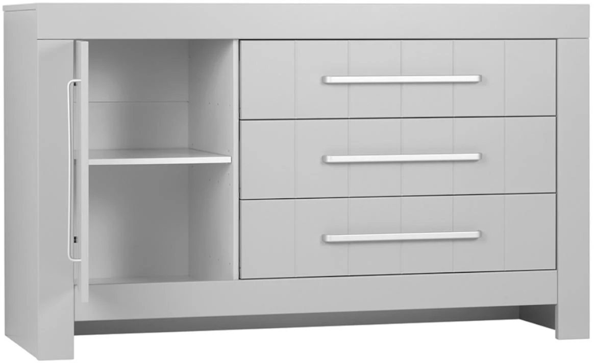 Calmo komoda 1 vrata+3 fioke 156,2x56x94 cm siva