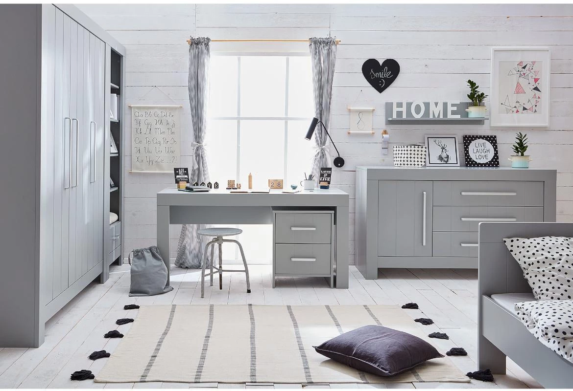 Calmo komoda 1 vrata+3 fioke 156,2x56x94 cm siva