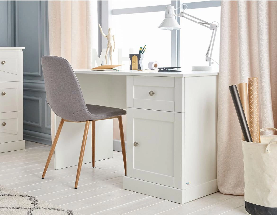 Marie radni sto 1 vrata+1 fioka 125x62,5x75 cm beli