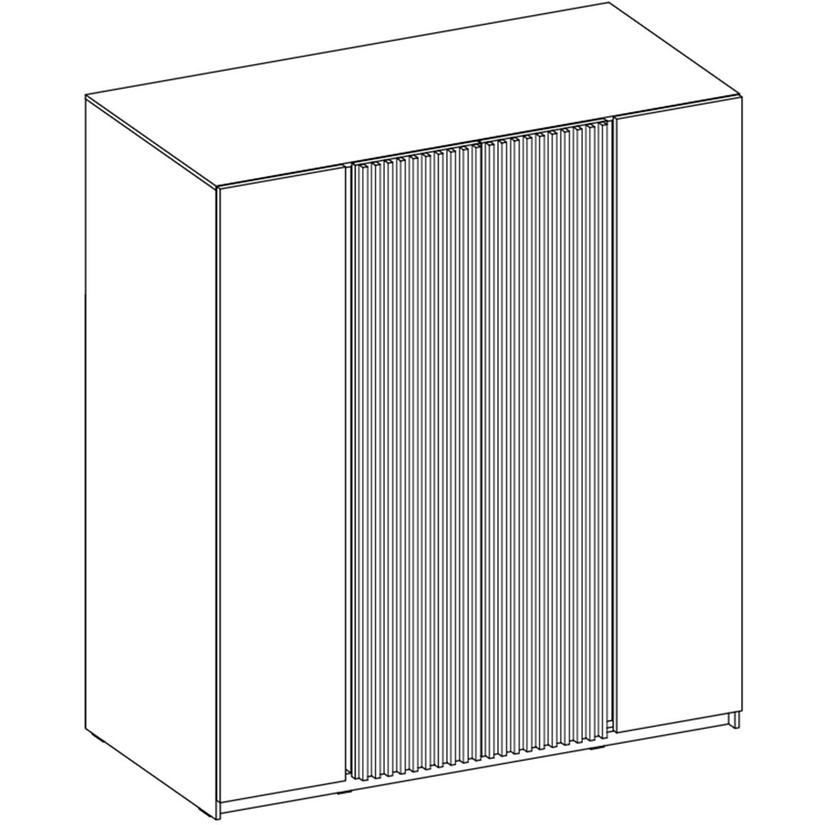 Kaja EV/BL-EV 2F 2LAM ormar 4 vrata 200x62x239 cm crni/hrast