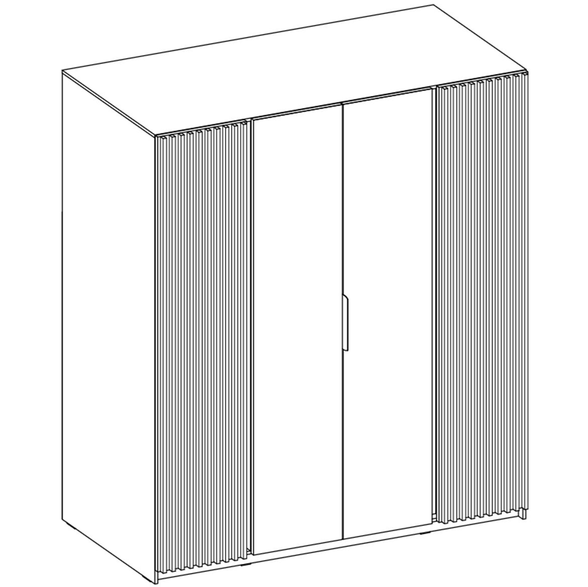 Kaja EV/BL-EV 2LAM 2F ormar 4 vrata 200x62x239 cm crni/hrast