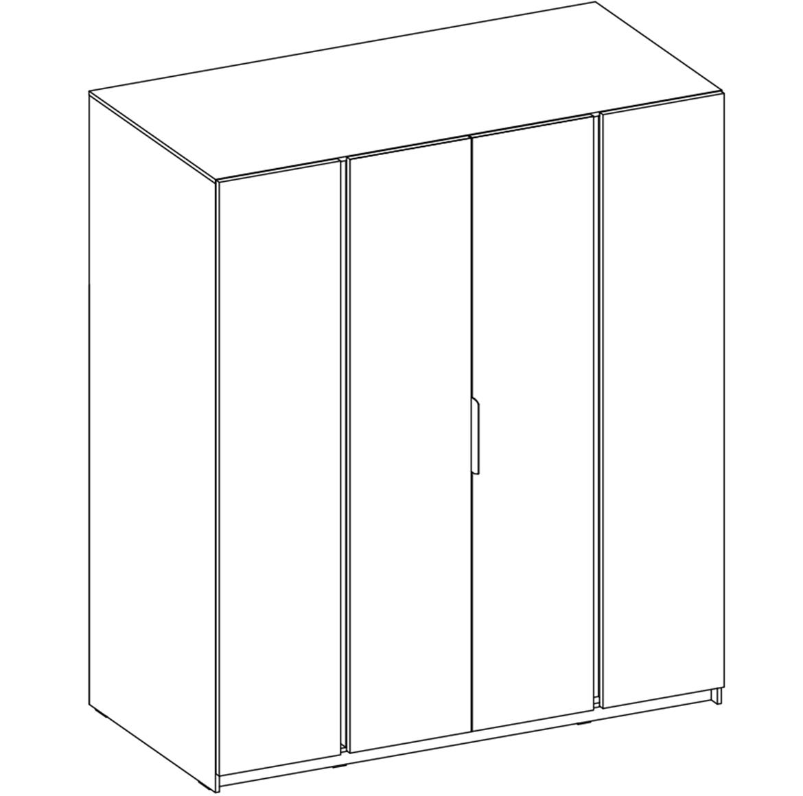 Kaja EV/EV 4F ormar 4 vrata 200x62x239 cm hrast