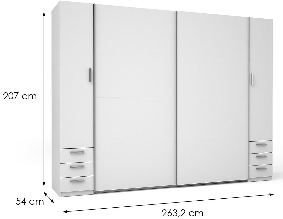 Store II21-B ormar 2+2 vrata+6 fioka 263,2x54x207 cm beli