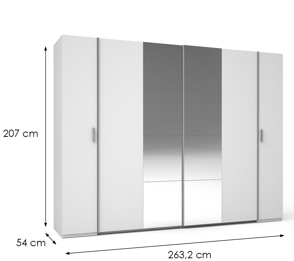 Store III20-B ormar 2+2 vrata/ogledalo 263,2x54x207 cm beli