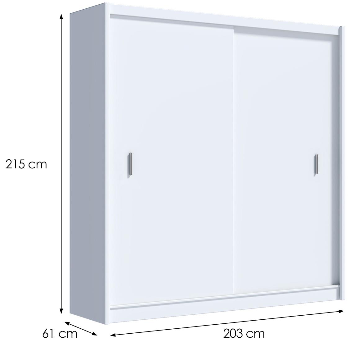 Multi 203 klizni ormar 2 vrata 203x61x215 cm beli