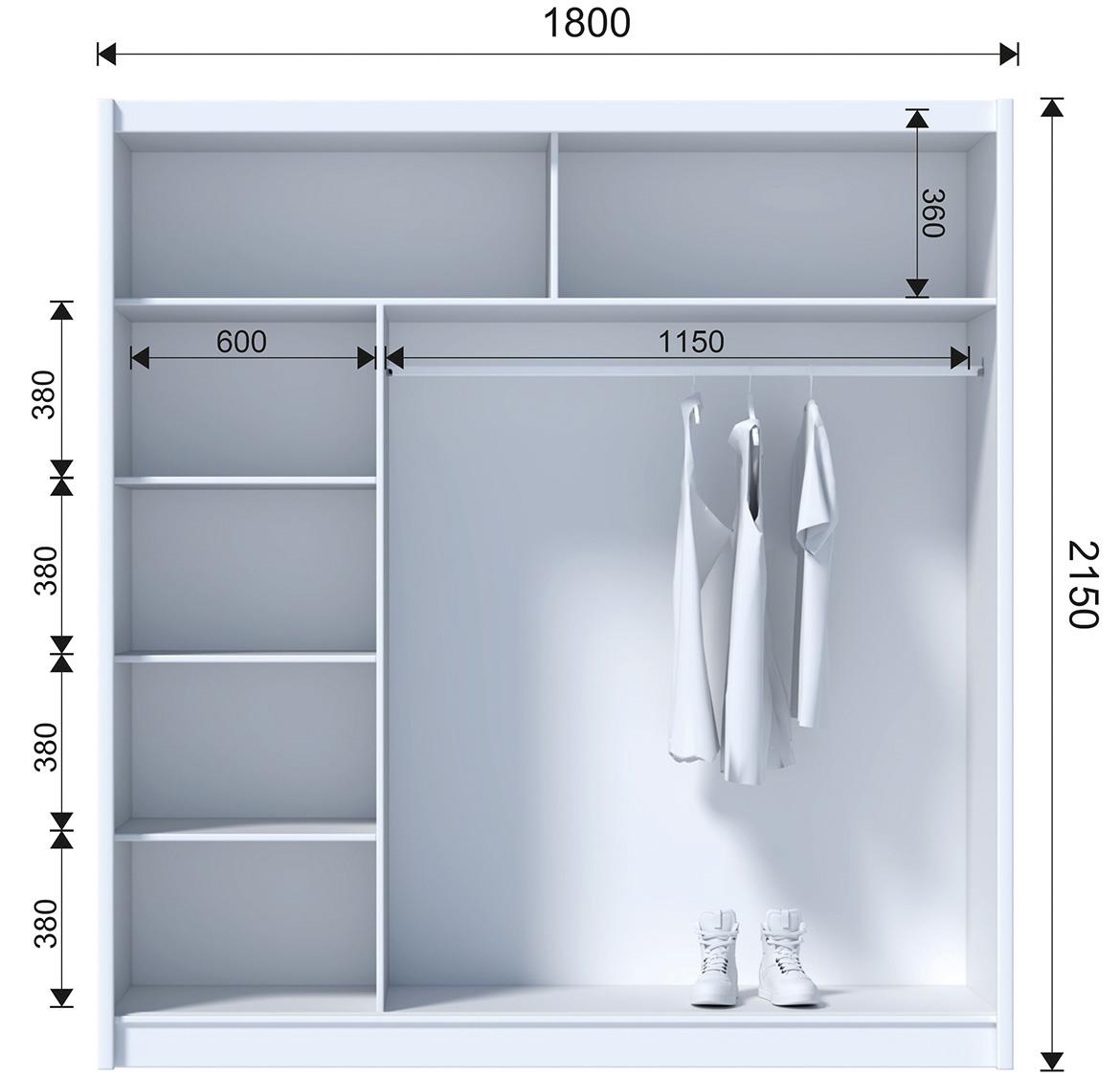 Multi 180 klizni ormar 2 vrata 180x61x215 cm hrast