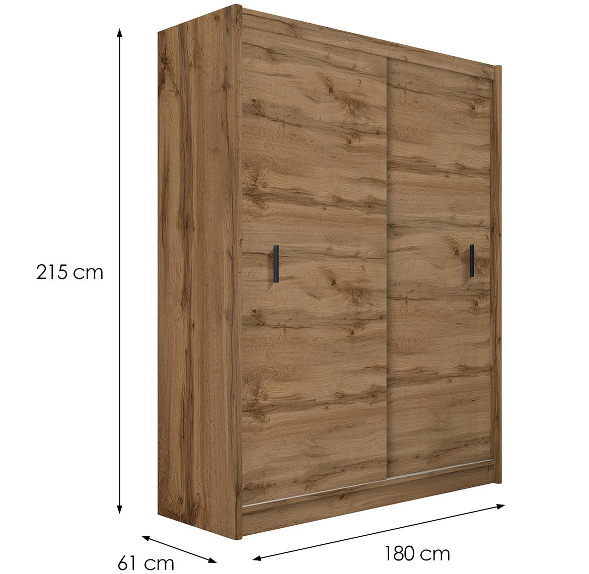 Multi 180 klizni ormar 2 vrata 180x61x215 cm natur (wotan hrast)