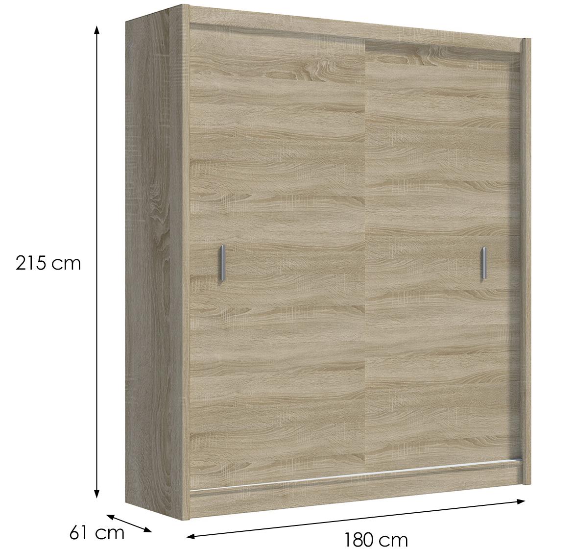 Multi 180 klizni ormar 2 vrata 180x61x215 cm natur (sonoma hrast)