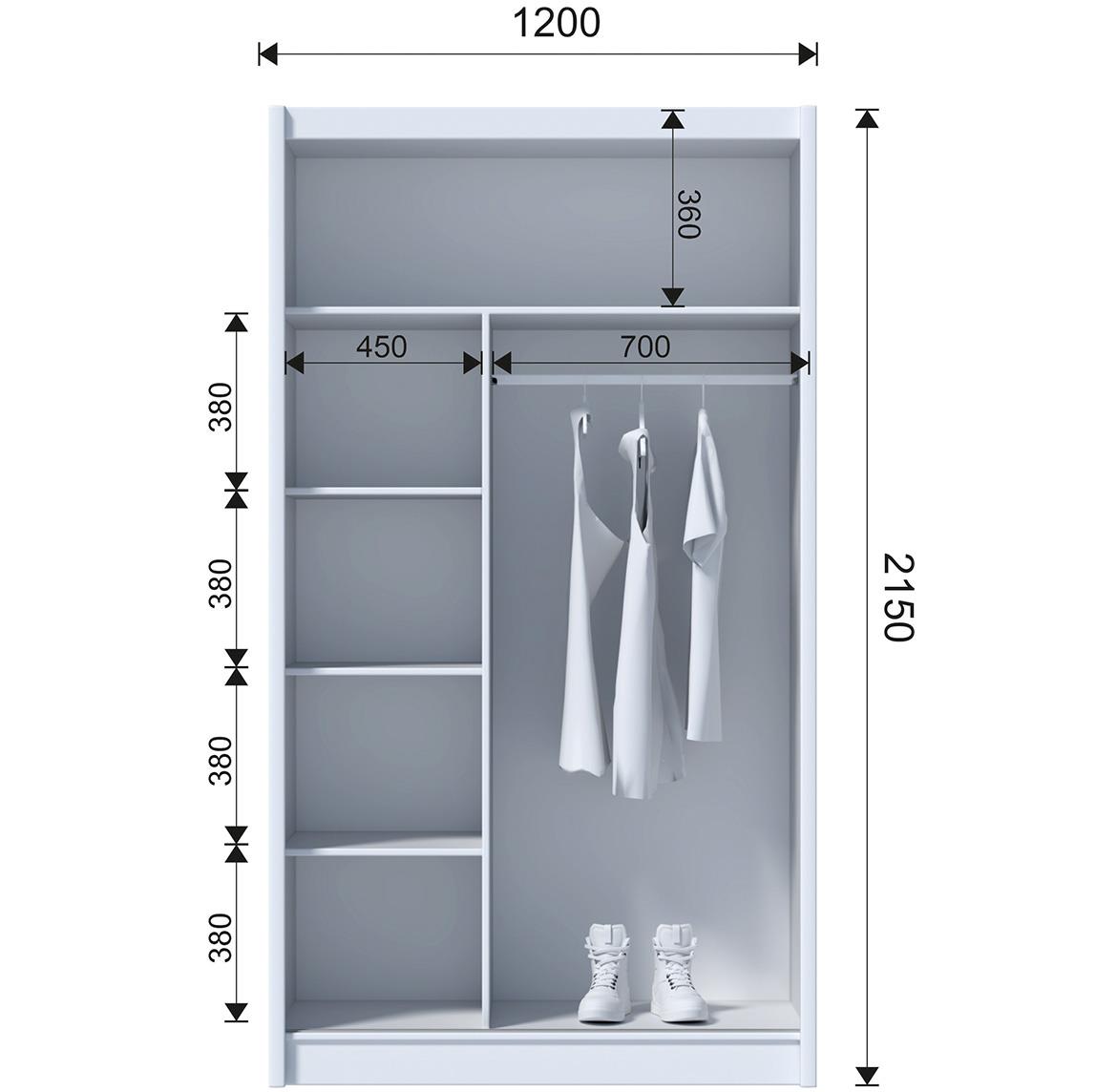 Multi 120 klizni ormar 2 vrata 120x61x215 cm hrast