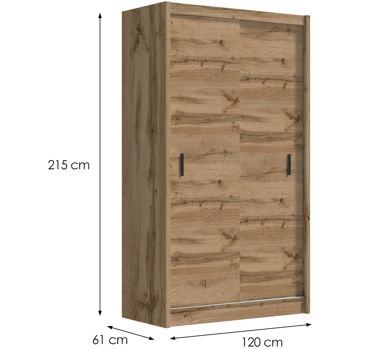 Multi 120 klizni ormar 2 vrata 120x61x215 cm natur (wotan hrast)