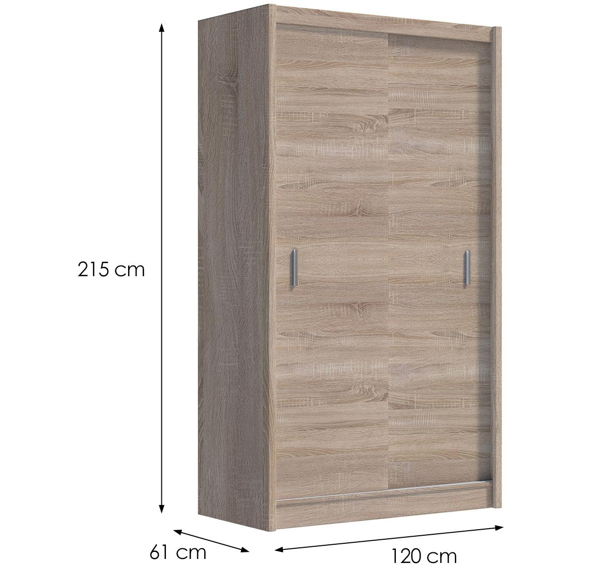 Multi 120 klizni ormar 2 vrata 120x61x215 cm natur (sonoma hrast)