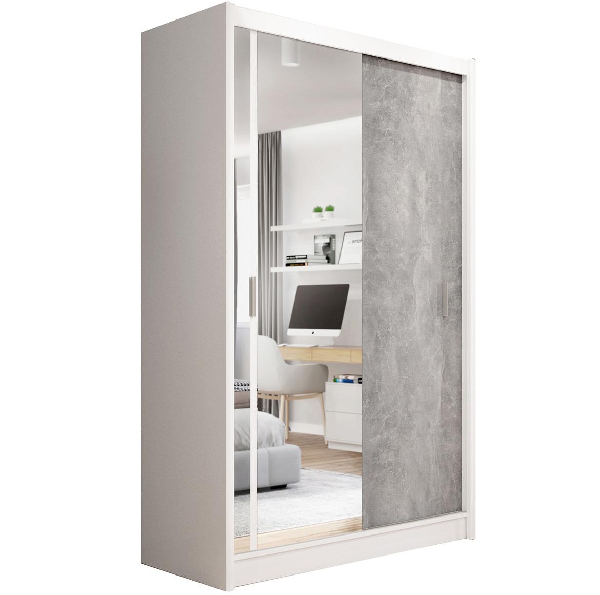 Stone 150 klizni ormar 2 vrata 150x61x215 cm belo/sivi