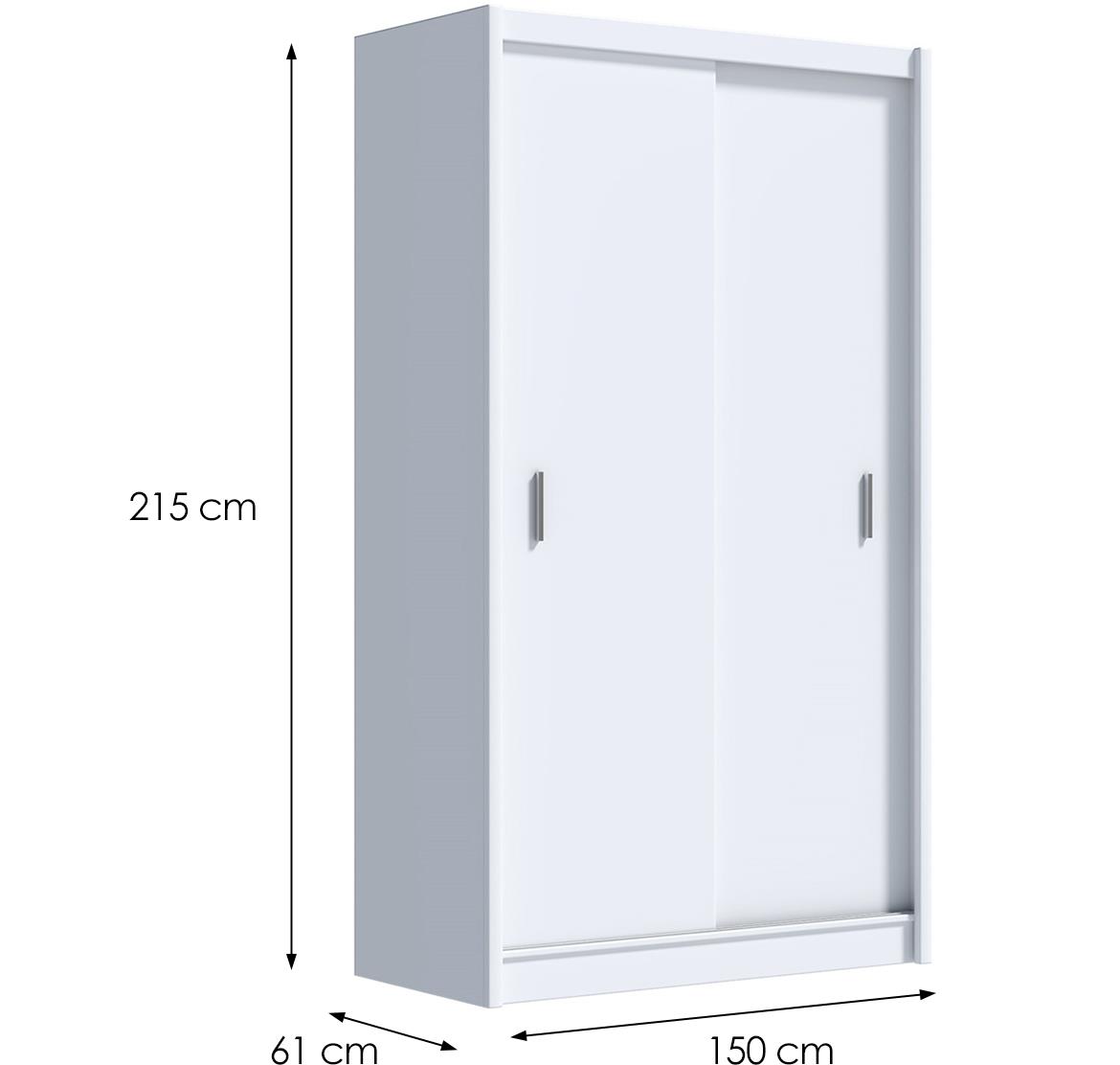 Multi 150 klizni ormar 2 vrata 150x61x215 cm beli