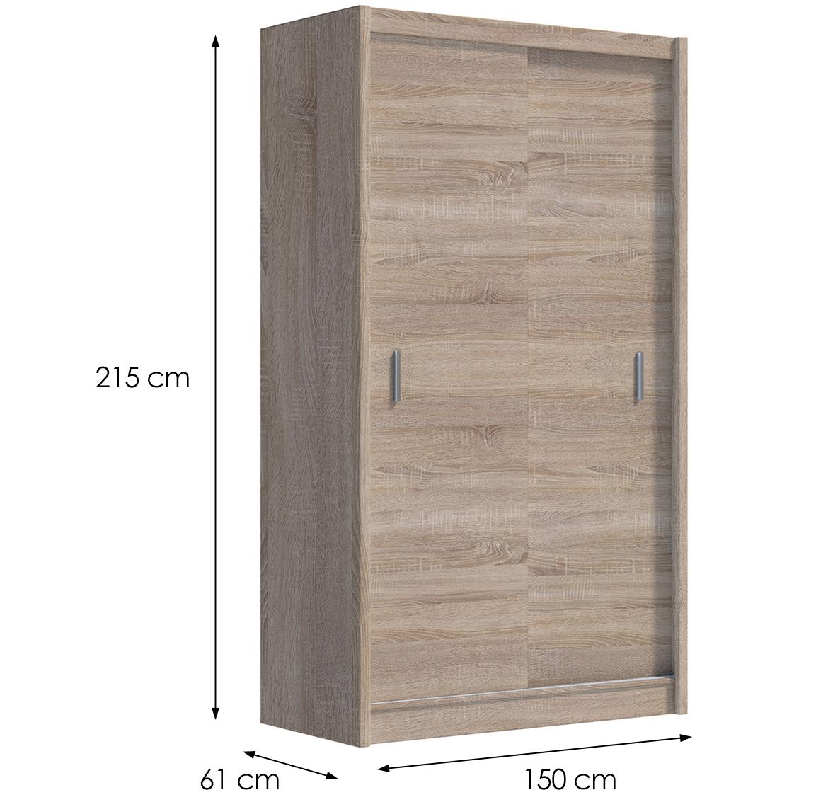 Multi 150 klizni ormar 2 vrata 150x61x215 cm natur (sonoma hrast)