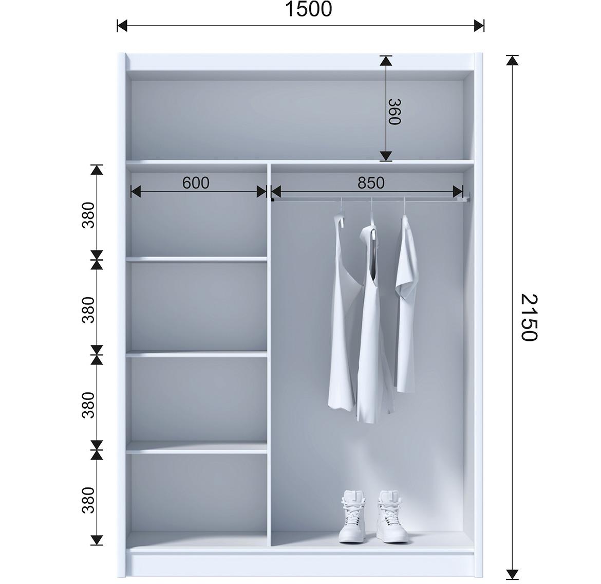 Multi 150 klizni ormar 2 vrata 150x61x215 cm natur (sonoma hrast)