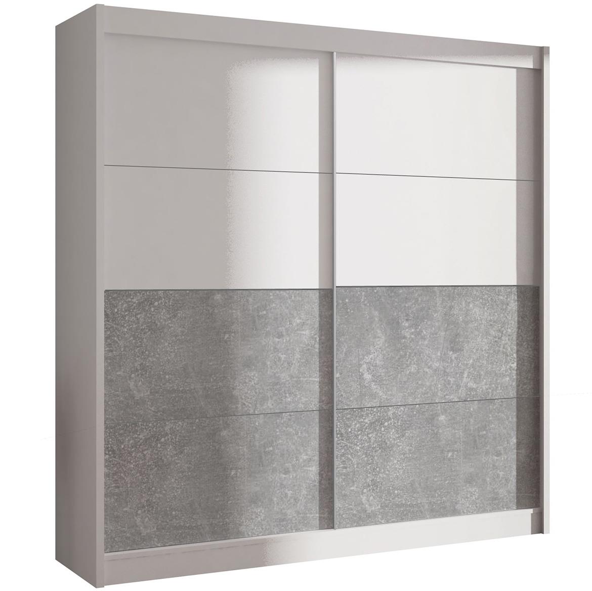 Duo 203 klizni ormar 2 vrata 203x61x215 cm beli/sivi