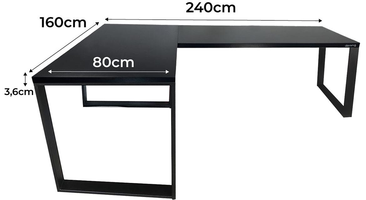 Top Loft model 0 radni sto 240x160x86 crni