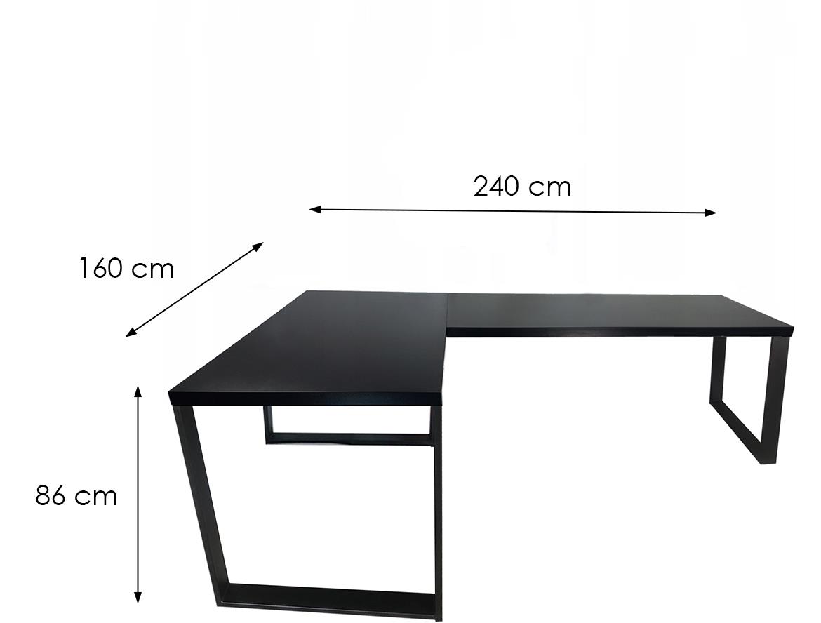 Top Loft model 0 radni sto 240x160x86 crni