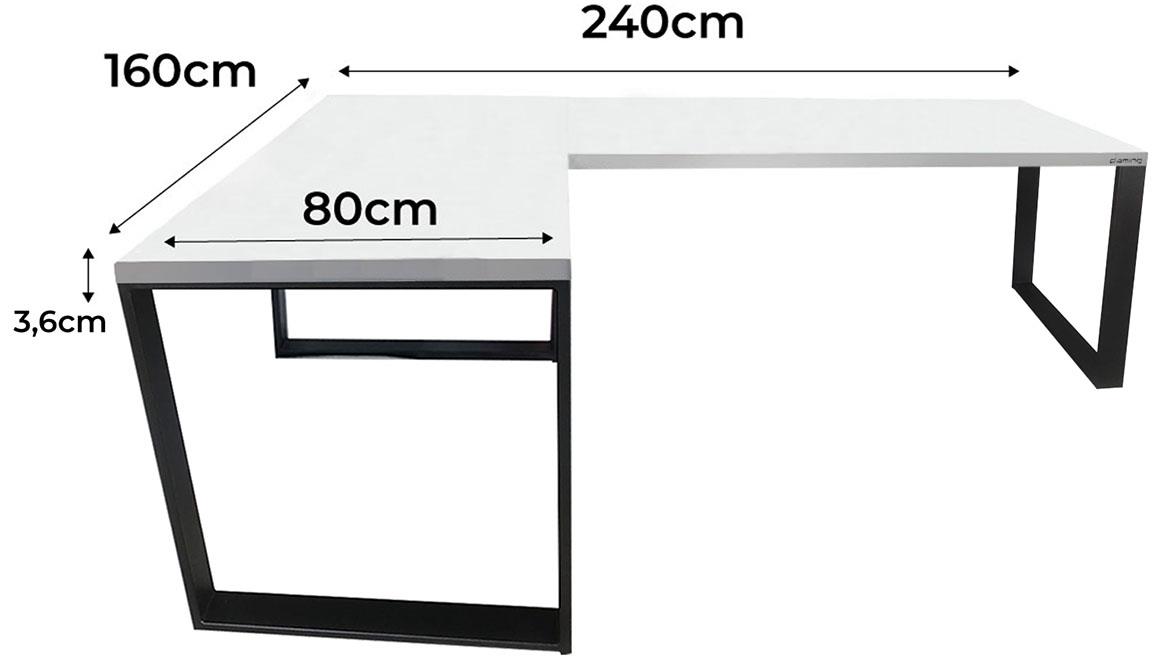 Low Loft model 0 radni sto 240x160x86 beli