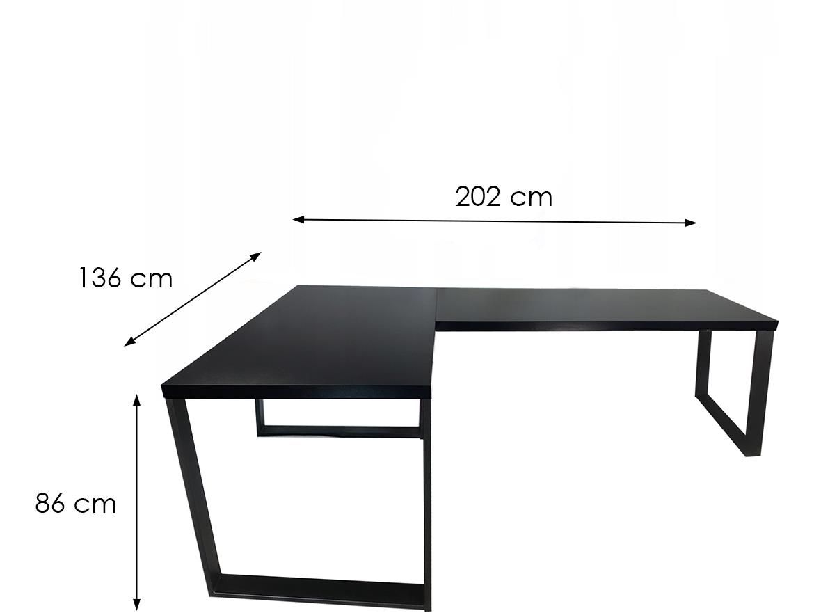 Top Loft model 0 radni sto 202x136x86 crni